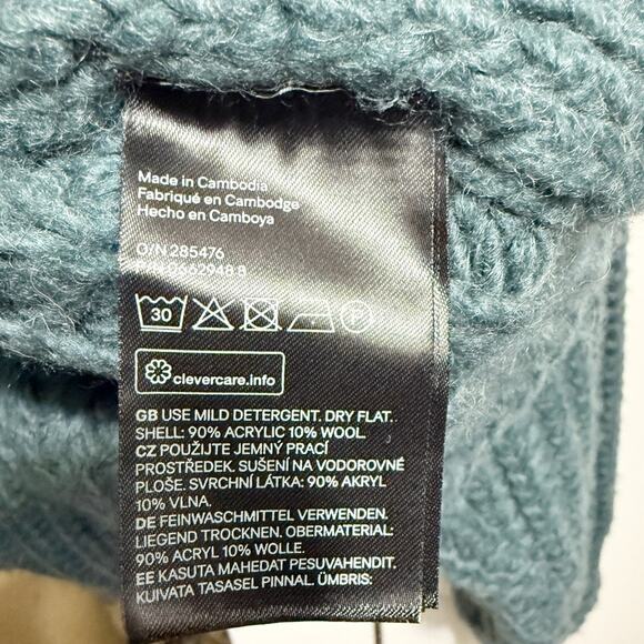 H&M Oversized Boxy Chunky Knit Sweater Dark Turquoise Size XL - Picture 8 of 12